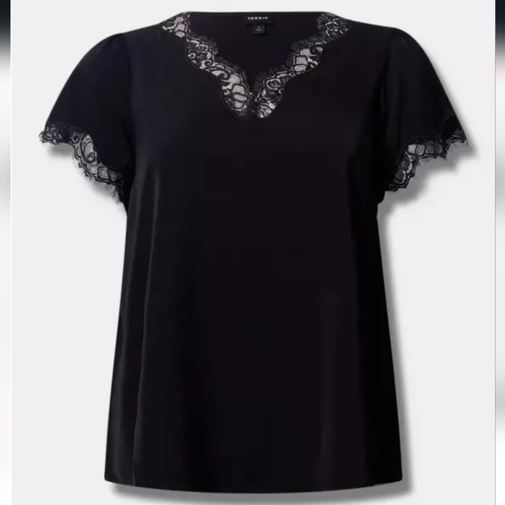 Studio Crepe De Chine Flutter Sleeve Blouse